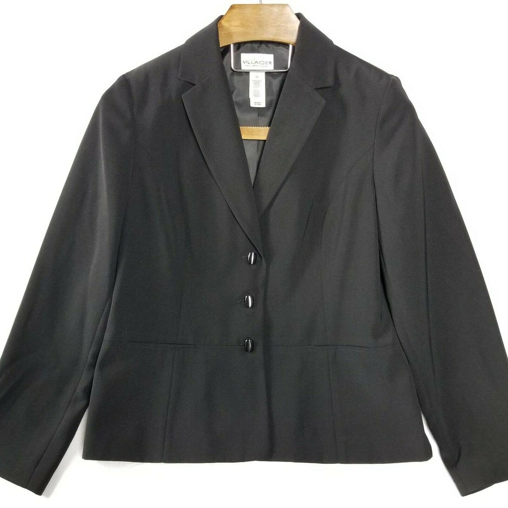Liz Claiborne villager Jacket Sz 12 Black Pants 14